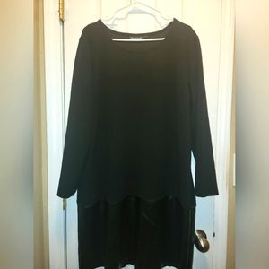 Nina Leonard Dress with Faux Leather Skirt 3X